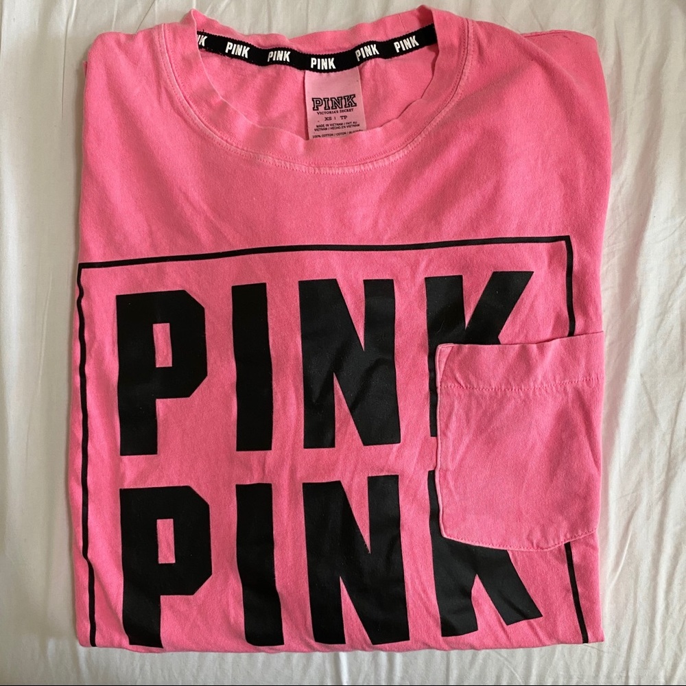 Victoria Secret PINK Long sleeve pocket T-shirt